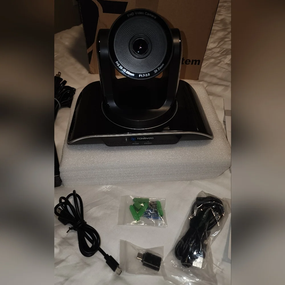 TONGVEO PTZ Conference Room Video Camera System HD 1080P 60fps 3X Optical Zoom